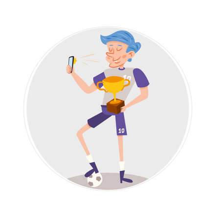 a football player taking a selfie