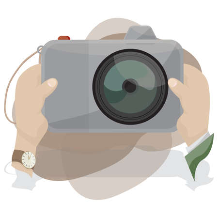 boy holding digital camera