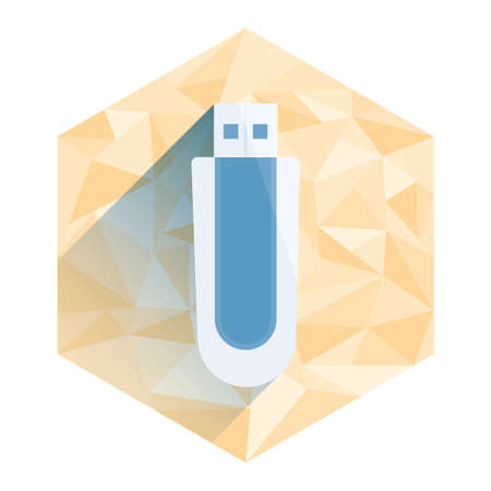 pendrive on abstract hexagon
