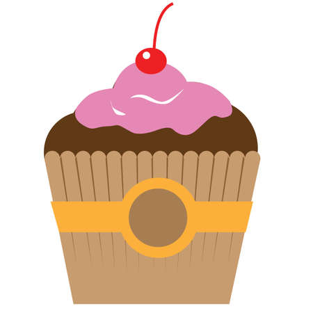 cream cup cake with cherry