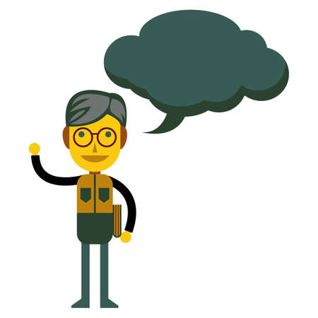 male student with speech bubble