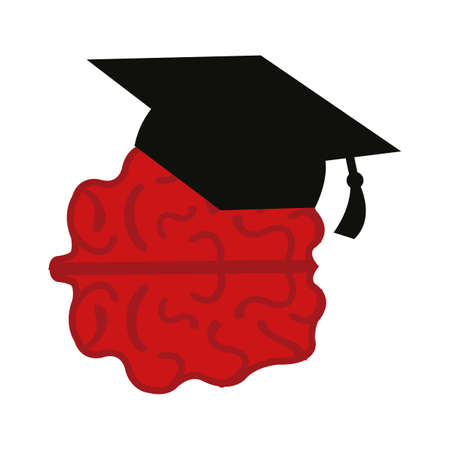 brain with graduation cap
