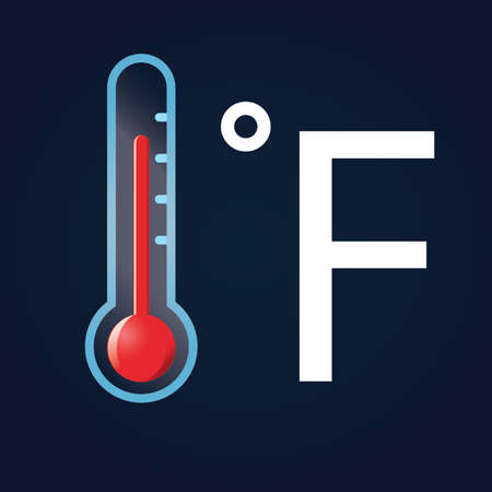 fahrenheit symbol and thermometer icon