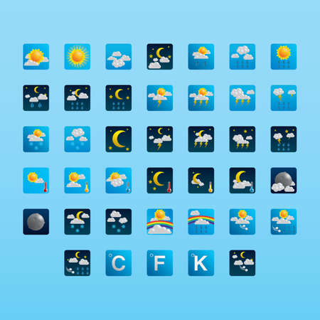 set of weather icons