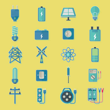 set of power generating icons