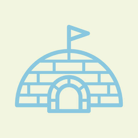 igloo with a flag