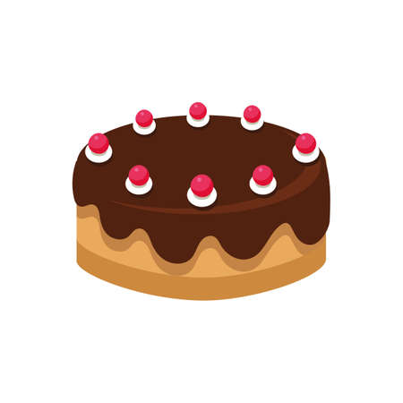 cake with cherries and chocolate topping