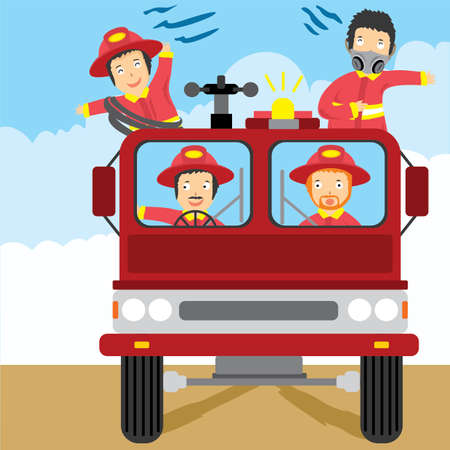 firemen in truck