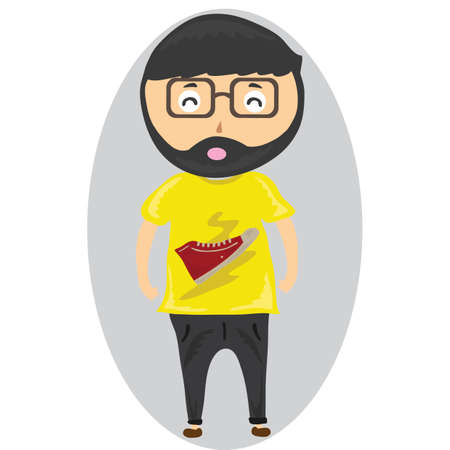 man wearing spectacles and t shirt
