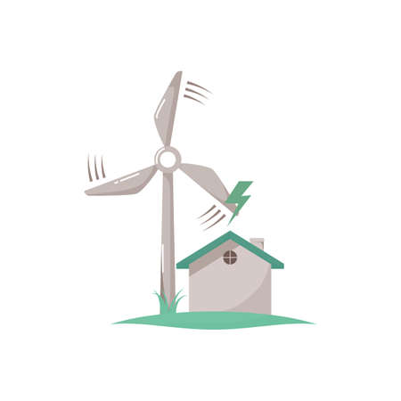 wind turbine with house