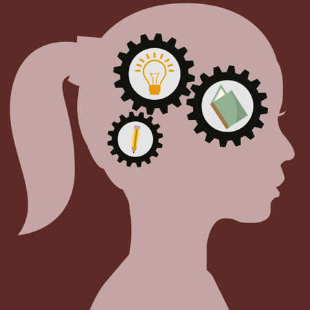 girl brain with gears