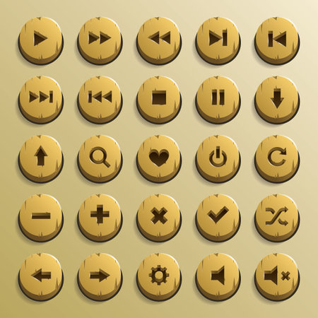 collection of media player buttons
