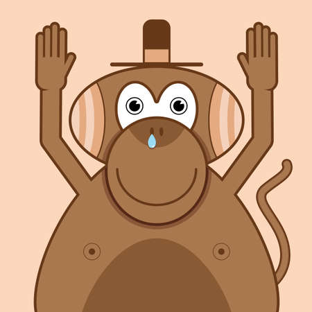 monkey raising hands