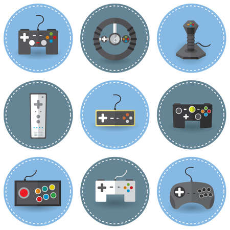set of different game controllers