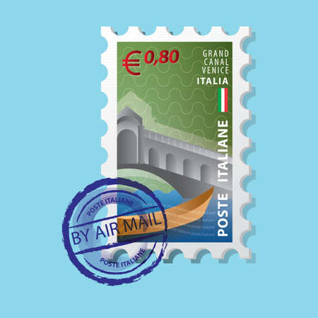 grand canal venice postage stamp