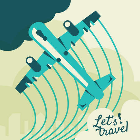 travel concept poster with aeroplane