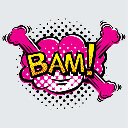 bam text with comic effect