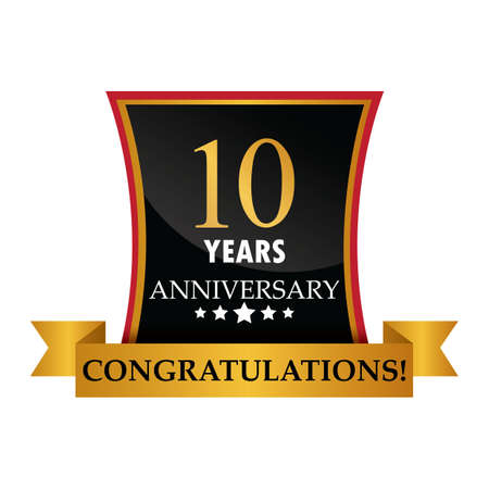 10 years anniversary label