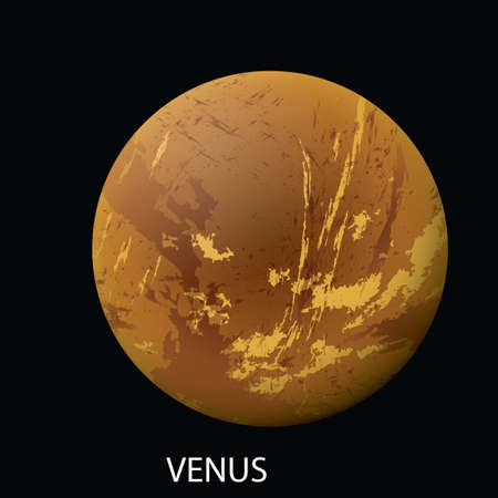 planet venus against black background
