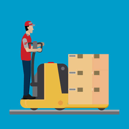 courier man handling the boxes