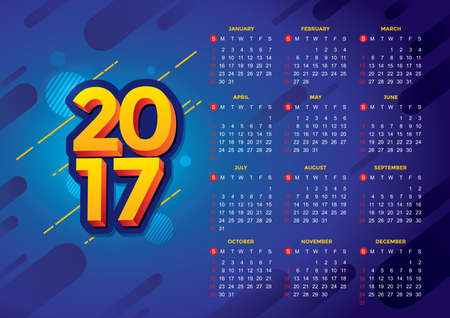 2017 blue calendar set