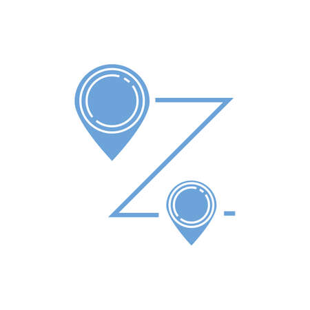 route with location pin icon