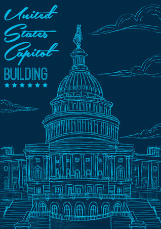 United states capitol building posterのイラスト素材