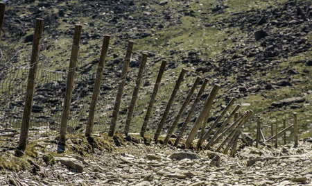 Hillside Wooden Fenceの写真素材