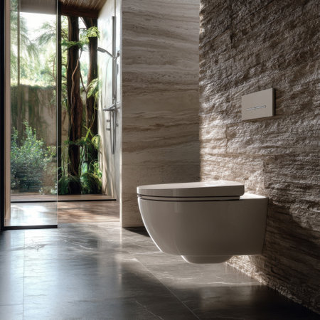 modern toilet in the bathroomの素材
