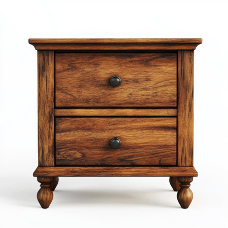 old and dirty wooden small cabinet on white backgroundの素材