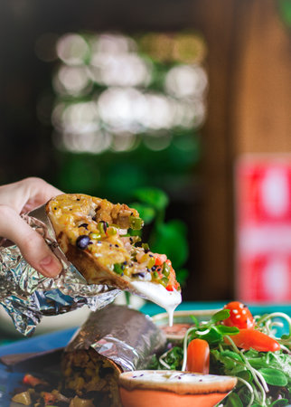 Breakfast burritoの写真素材