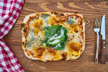tasty pizza on table