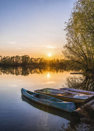 Beautiful landscape view of river in canadaの写真素材