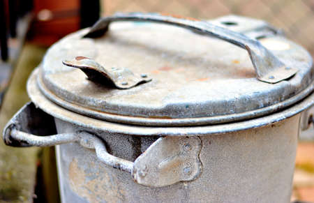 Garbage trash rubbish can dustbin on wheel