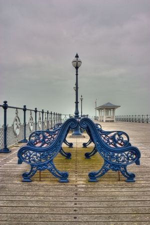 The famous pier in Swanageの写真素材