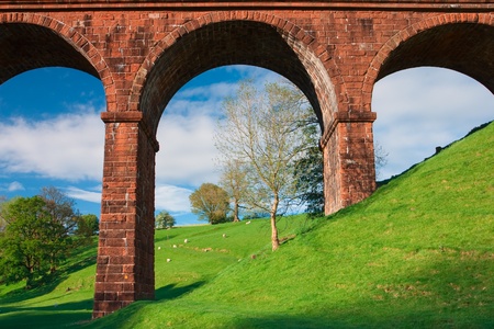 Lune viaduct - the typical viaduct in Yorkshire Dales National Park in Great Britainの写真素材