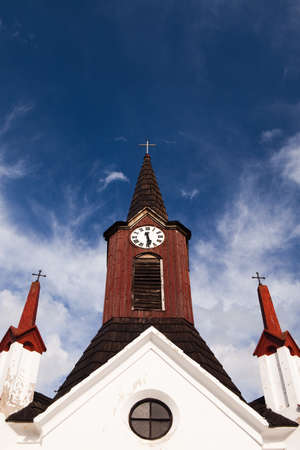 Wooden church in the small village in Czech Republicの写真素材