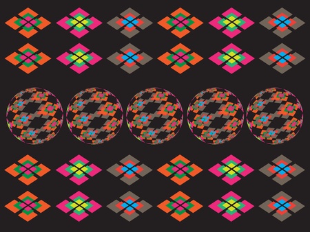 The symmetry ornament with parallelograms and spheres