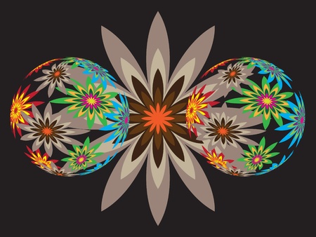 The glass spheres with spring flowersのイラスト素材