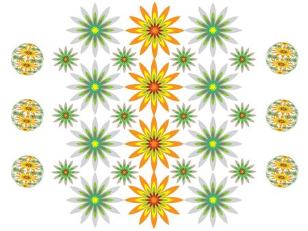 The glass balls with spring flowersのイラスト素材