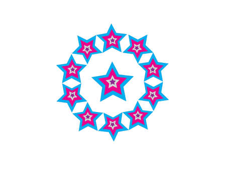 The circle full of different starsのイラスト素材