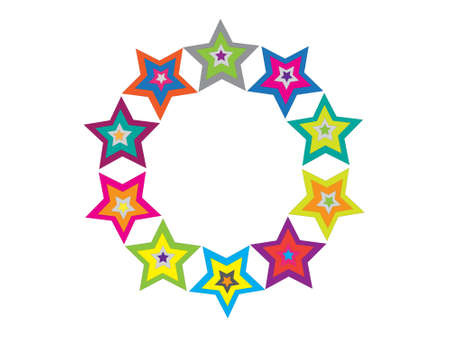 The circle full of different starsのイラスト素材