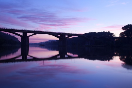 Symmetry reflection on the riverの写真素材