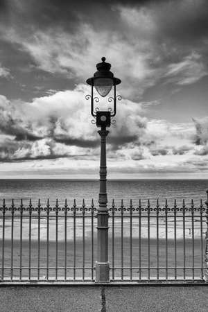 Street light on the promenade in Scarborough in Englandのeditorial素材