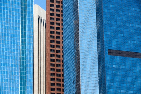 A detail of a modern high buildings in Los Angelesのeditorial素材