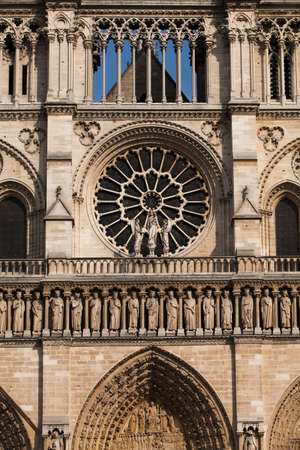 Detail of Cathedral Notre Dame in Paris, Franceの写真素材
