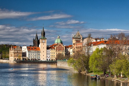 Prague towers near the Charles Bridge