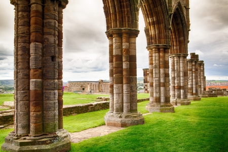 Whitby Abbey - famous abbey in Englandの写真素材