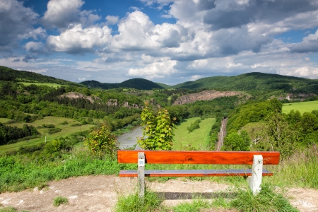 View from the hill into the valley with the Berounka riverの写真素材