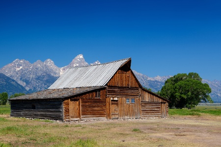 The iconic Moulton barn on Mormon Row in Grand Teton National Park, Wyomingのeditorial素材
